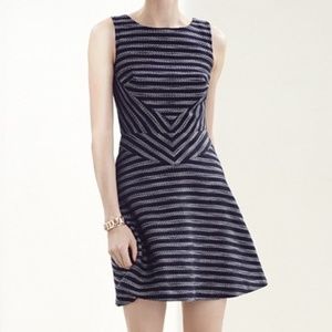 Nordstrom Halogen Cotton Blend Weave Striped A Line Dress - Size 2